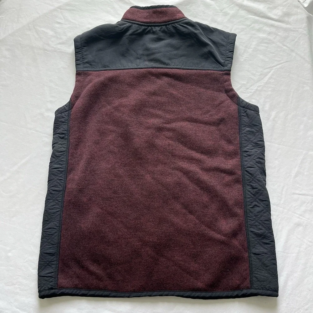 Orvis vest Men's Medium Maroon full zip mock neck Fleece Fishing Pockets